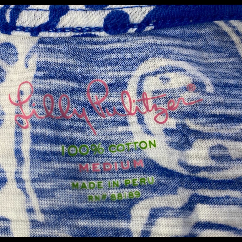 LILLY PULITZER blue & white “Quahog Chowdah” design knit dress, size M EUC FUN! - Picture 6 of 9
